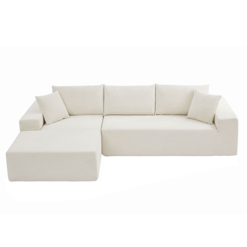 Walker Edison | Minimalist Right L-Shape Sectional Modular Couch