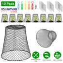 10Pack 9.25x9.25in Chicken Wire Cloches Plant Covers Metal Garden Cages Heavy Duty Plant Protectors with 30 Stakes 20 Labels Keep Bunnies Chicken Squi