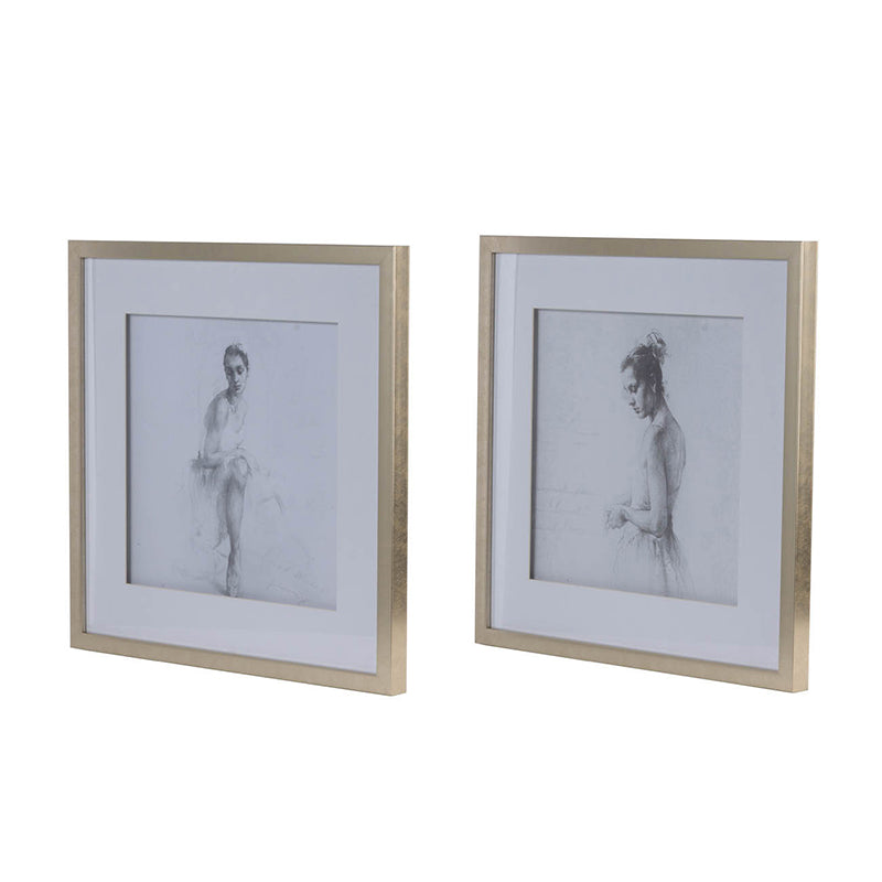 19.7x19.7" Ballet Dancer Art, Set of 2, photo 2 of 7