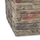 Classic Design Square Fire Pit With Top And 40,000 Btu Heat Output - Stone Gray by HouseOfZazla