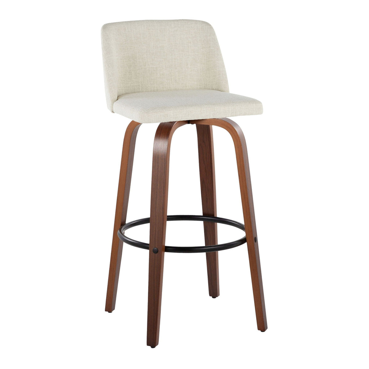 Toriano - Contemporary Fixed Height Barstool Swivel And Round Footrest (Set of 2), photo 9 of 12