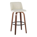 Toriano - Contemporary Fixed Height Barstool Swivel And Round Footrest (Set of 2) by HouseOfZazla
