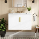 Bathroom Vanity With Sink, Rectangular Storage Cabinet With 2 Soft Closing Doors by Unique Piece Furniture