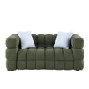 62.2length, 35.83" deepth, human body structure for USA people, marshmallow sofa,boucle sofa, OLIVE GREEN 2S BOUCLE