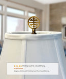 Classic 4 Blessings Asian Lamp Finial Antique Brass Metal 2.25"h