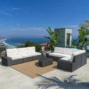 Santa Cruz Outdoor 8 Piece Sectional Set - Dark Brown