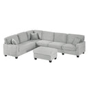 Upholstered U-Shaped Sectional Sofa With Movable Ottoman And Side Storage Pockets by HouseOfZazla