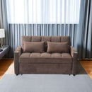 3 In 1 Convertible Sleeper Sofa Bed, Modern Fabric Loveseat Futon Sofa Couch With Pullout Bed, Small Love Seat Lounge Sofa With Reclining Backrest, Furniture For Living Room by HouseOfZazla