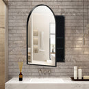 Arched Recessed Medicine Cabinet, Metal Framed Bathroom Wall Cabinet With Mirror And Adjustable Shelves, Wall Mirror With Storage For Bathroom