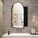 Arched Recessed Medicine Cabinet, Metal Framed Bathroom Wall Cabinet With Mirror And Adjustable Shelves, Wall Mirror With Storage For Bathroom by Unique Piece Furniture