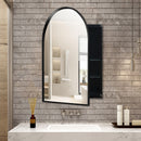 Arched Recessed Medicine Cabinet, Metal Framed Bathroom Wall Cabinet With Mirror And Adjustable Shelves, Wall Mirror With Storage For Bathroom by HouseOfZazla