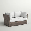 Modern Patio Wicker Loveseat With Cushions by Unique Piece Furniture