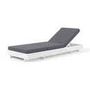 White Acacia Solid Wood Outdoor Chaise Lounge
