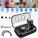 TWS Wireless 5.0 Earbuds IPX4 Touch In-Ear Stereo Earphone Noise Canceling Earpieces 32.8 ft Transmission Range w/Mic 500mAh Magnetic Charging Dock