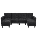 Modular Sectional Sofa With Movable Ottomans, USB Ports & Side Tables by HouseOfZazla