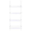 Amaturo 72-inch 4-shelf Acrylic Ladder Bookshelf Clear