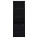 Westpark 3-shelf Bookcase USB and Lockable Drawer Black