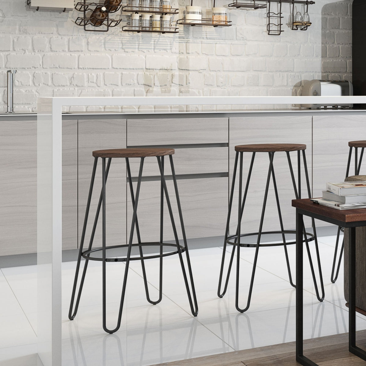 Simeon - Multifunctional Metal Stool With Wood Seat, photo 18 of 27