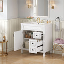 Bathroom Vanity With Sink, Cabinet With 2 Drawers And Adjustable Shelf by Unique Piece Furniture