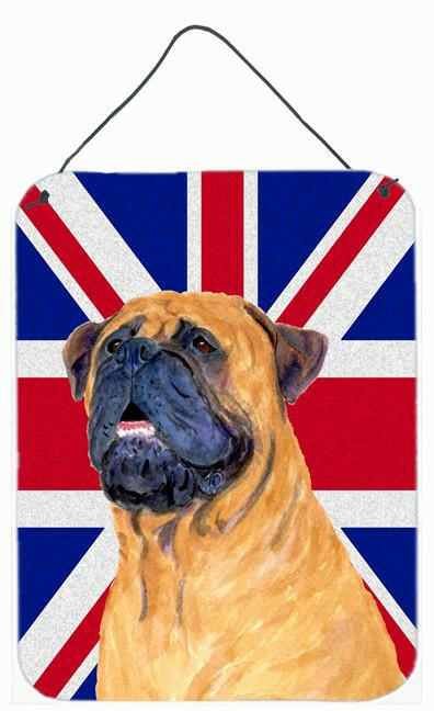 Bullmastiff with English Union Jack British Flag Wall or Door Hanging Prints SS4962DS1216