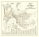 Vintage Map of San Diego, California 1925
