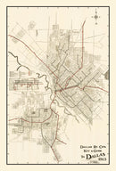 Vintage Map of Dallas, Texas 1925