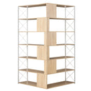 7-Tier Bookcase Home Office Bookshelf, L-Shaped Corner Bookcase with Metal Frame, Industrial Style Shelf with Open Storage, MDF Board