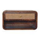 Wall Mounted Open Woven Bedside Table - Chestnut by HouseOfZazla