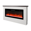 65" Electric Fireplace With Wall Mantel, 50" Fireplace Insert Heater, Remote Control, Timer For Living Room - Antique White by HouseOfZazla