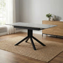 Rectangular Dining Table With Geometric Legs For Dining Room - Light Gray by HouseOfZazla