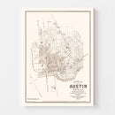 Vintage Map of Austin, Texas 1885