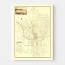 Vintage Map of Austin, Texas 1891
