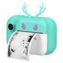 Kids Instant Print Camera 2.4in Digital Zero Ink Selfie Camera 1080P HD Video Recorder Toddler Camera with Dual Lens 3 Roll Print Papers Cute Stickers