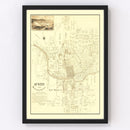 Vintage Map of Austin, Texas 1891