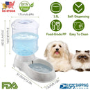 3.5L/1Gal Pet Water Dispenser Self-Dispensing Gravity Pets Water Feeder Automatic Pet Waterer Cat Dog by GBruno Store