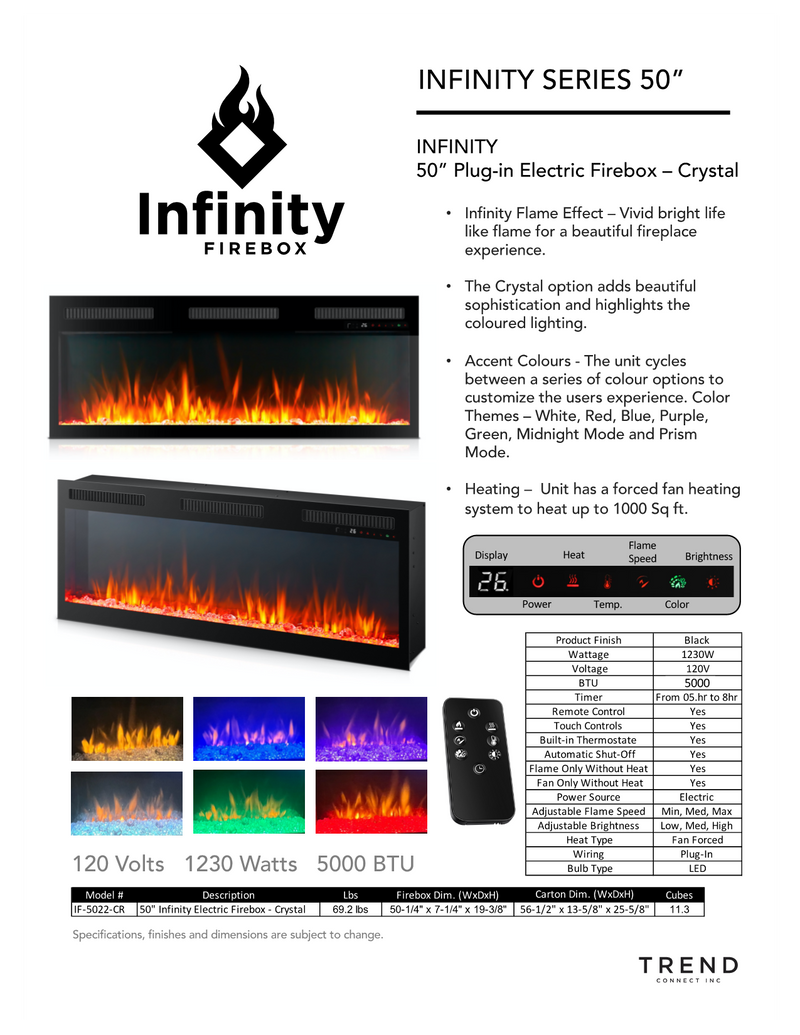 50 Inch Fireplace Insert - 5022-CR