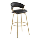 Jie - Fixed Height Contemporary Barstool With Swivel With Round Footrest (Set of 2) by HouseOfZazla