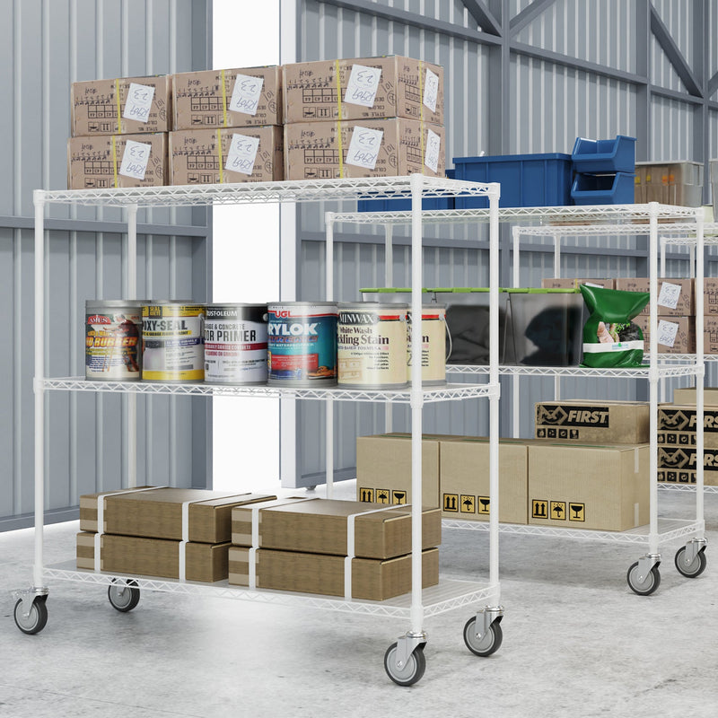 3 Tier Shelf Wire Shelving Unit - 3000LBS, 3T1848-3KLB-W-LKJ