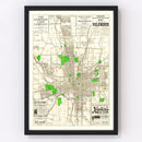 Vintage Map of Columbus, Ohio 1916