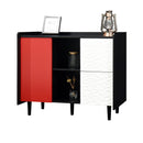 Modern Sideboard Buffet Cabinet With Doors And Unique Panel Styling by HouseOfZazla