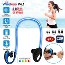 Wireless Sports Headsets Wireless V4.1 Neckband Earphones HD Stereo Sweat-proof Headphones Earbuds w/ LED Light Mic 8Hrs Work Running