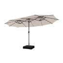 15 Feet Double-Sided Patio Umbrella with 48 LED Lights by LJGDeals