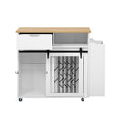 Modern Style 2 In 1 Pet Friendly Dog Crate Kitchen Island End Table Metal Pine - Natural / White by HouseOfZazla
