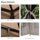 9.6' x 9.6' Patio Gazebo, Outdoor Canopy Shelter with 2-Tier Roof and Netting, Steel Frame for Garden, Lawn, Backyard, and Deck, Taupe