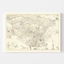 Vintage Map of San Francisco, California 1939