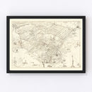 Vintage Map of San Francisco, California 1939