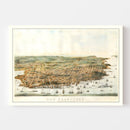 Vintage Map of San Francisco, California 1864