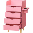 4 -Layer Salon Storage Cabinet,Beauty Barber Salon Styling Station Organizer Equipment,Hair Stylist Station Set with 2 Hair Dryer Holders,4 Drawers and Raised Table Legs