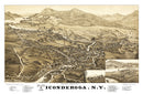Vintage Map of Ticonderoga, New York 1884
