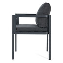 7 Piece Outdoor Dining Set With Table And 6 Chairs - Black / Gray / Teak